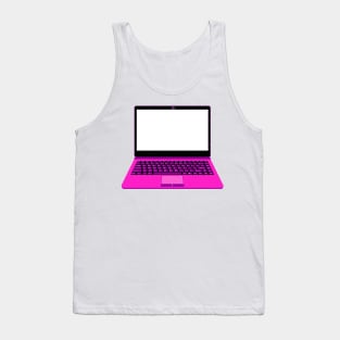 realistic laptop vector illustration in pink and purple color Tank Top